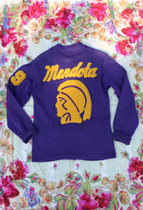 vintage letterman sweater Trojans Mendota 1950s