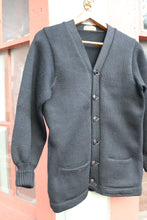 Load image into Gallery viewer, Vintage 1940s Englewood Knitting Mills Varsity sweater black wool knit signature