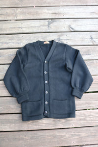 Vintage 1940s Englewood Knitting Mills Varsity sweater black wool knit signature