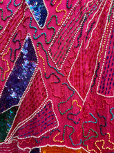 Load image into Gallery viewer, 80s Star Beaded Dress Flapper Colorful Special Event Sequins