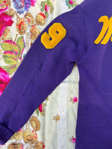 vintage letterman sweater Trojans Mendota 1950s