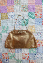 Load image into Gallery viewer, 1940s gold leather wristlet