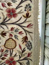 Load image into Gallery viewer, Antique Embroidered Kashmir Cotton Rug With Birds | Folk Art | Ornate