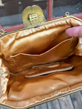 Load image into Gallery viewer, 1940s gold leather wristlet