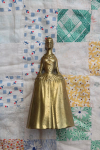 Antique brass lady bell