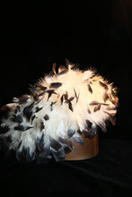 Load image into Gallery viewer, Black &amp; white high fashion feather hat