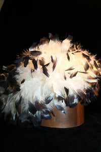 Black & white high fashion feather hat