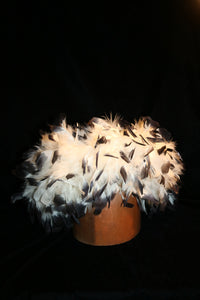 Black & white high fashion feather hat