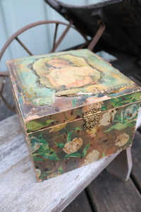 Antique celluloid floral keepsake box