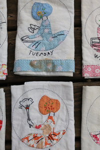 Embroidered 7 days kitchen towels