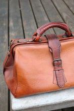 Load image into Gallery viewer, 1960s leather doctor bag medical brown bag