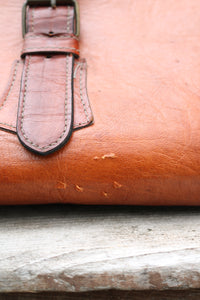 1960s leather doctor bag medical brown bag