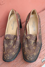 Load image into Gallery viewer, Distressed Louis Vuitton heels (for decor) pre 80s style