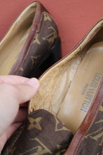 Load image into Gallery viewer, Distressed Louis Vuitton heels (for decor) pre 80s style