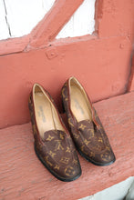 Load image into Gallery viewer, Distressed Louis Vuitton heels (for decor) pre 80s style