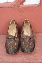 Load image into Gallery viewer, Distressed Louis Vuitton heels (for decor) pre 80s style