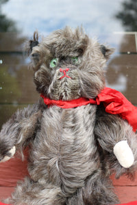 vintage handmade mohair cat stuffed animal