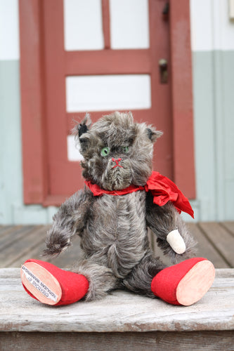 vintage handmade mohair cat stuffed animal