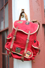 Load image into Gallery viewer, RARE Camp &amp; Trail New York Swiss style camping backpack with patches