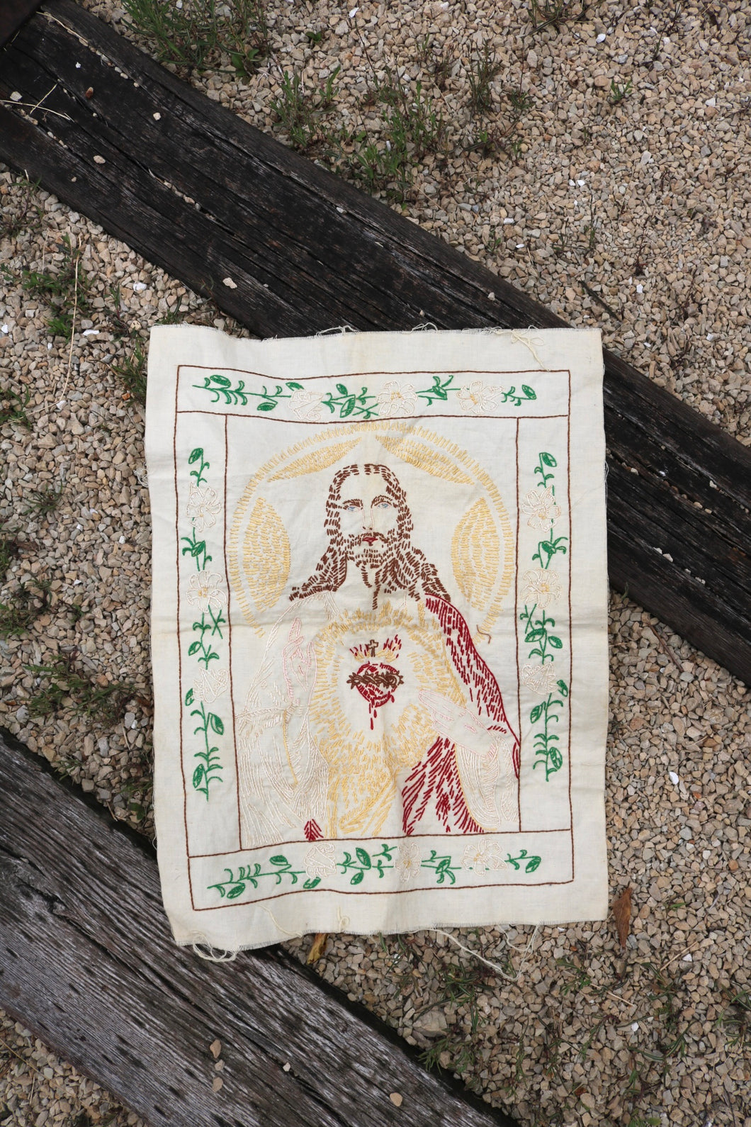 Jesus embroidered wall art religious