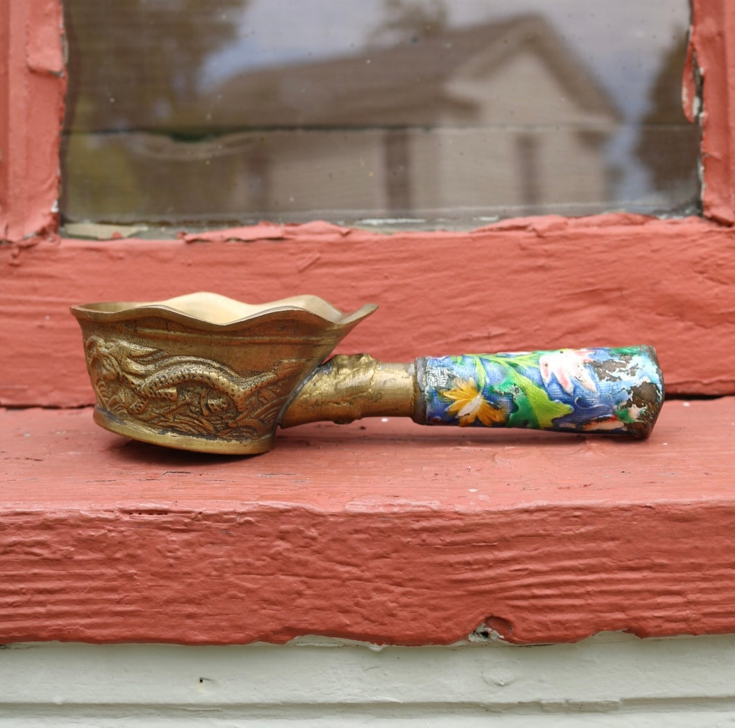 antique brass Chinese silk iron