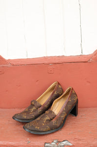 Distressed Louis Vuitton heels (for decor) pre 80s style